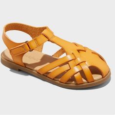 Nwt Toddler Girls' Ella Sandals - Cat & Jack, Size 5, Cognac Color Sunny Outfits, Crisscross Top, Cognac Sandals, Criss Cross Top, Top Straps, Cognac Color, Fisherman Sandals, Closed Toe Sandals, Footbed Sandals