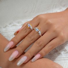 Chic Antique Angel And Devil Matching Opal Ring Set | ArtGalleryZen Antique Ring Settings, Quirky Accessories, Angel Wings Design, Chic Rings, Ange Demon, Daily Jewelry, Antique Ring, Angel And Devil