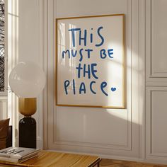 𝐏𝐑𝐈𝐍𝐓𝐀𝐁𝐋𝐄 𝐀𝐑𝐓 | Bring charm and personality to your space with our 'This Must Be the Place' digital wall art! This beautifully designed typography print in bold blue adds a modern yet warm touch to any room, from living rooms to offices, entryways, or bedrooms. Instantly download, print, and frame this digital artwork for a quick and affordable way to refresh your decor. The minimalist design ensures it blends effortlessly with various home styles, making it perfect for modern, eclectic, or contemporary interiors. Instantly DOWNLOAD and PRINT this printable wall art to give your wall decor a refresh. SIZING INFORMATION Your download includes four high-resolution 300dpi files in the below sizes. 2:3 ratio  In: 4x6, 6x9, 8x12, 10x15, 12x18, 16x24, 20x30, 24x36 Cm: 10x15, 20x30, 3 This Must Be The Place Poster, Bedroom Art Inspiration, This Must Be The Place Sign, This Must Be The Place, Eclectic Entryway, Trendy Wall Art Prints, Typographic Artwork, Gallery Prints, Modern Minimalist Home