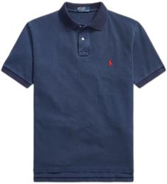 Blue Casual Polo Shirt With Embroidered Logo, Blue Short Sleeve Polo Shirt With Embroidered Logo, Casual Blue Polo Shirt With Embroidered Logo, Navy Cotton Short Sleeve Polo Shirt, Blue Polo Shirt With Embroidered Logo, Navy Short Sleeve Cotton Polo Shirt, Navy Cotton Polo Shirt With Short Sleeves, Blue Polo Collar Top With Embroidered Logo, Casual Navy Polo Shirt With Embroidered Logo