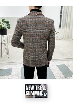 Make a versatile addition to your wardrobe collection with this marvelous men's wool blend blazer. This casual-style vintage blazer is fashioned from cotton and polyester that combine to give you a unique look and feel through any season. The blazer also features single breasted closure and a lovely cool plaid pattern.Specifications Style: Casual Sleeve Length(cm): Full Size : M-3XL Origin: Mainland China Model Number: L3057 Material: Cotton,Polyester Color : As picture Clothing Length: Regular Fall Double-breasted Sport Coat With Single Button, Winter Cotton Sport Coat With Suit Collar, Business Long Sleeve Cotton Tweed Jacket, Long Sleeve Cotton Tweed Jacket For Business, Fitted Cotton Winter Blazer, Elegant Cotton Blazer For Winter, Elegant Cotton Winter Blazer, Elegant Winter Cotton Blazer, Winter Formal Cotton Sport Coat