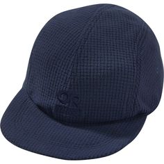 a blue hat is shown on a white background