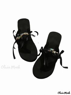 Olivia Mark - Fashionable Platform Sandals with Colorful Rhinestone Hearts and Bow Knots Adjustable Sandals With Rhinestones For Beach Season, Adjustable Rhinestone Sandals For Beach Season, Adjustable Embellished Sandals For Beach Season, Adjustable Rhinestone Festival Sandals, Adjustable Rhinestone Sandals For Festivals, Embellished Adjustable Sandals For Beach, Adjustable Rhinestone Sandals With Round Toe, Black Rhinestone Flip Flops For Beach, Adjustable Rhinestone Sandals