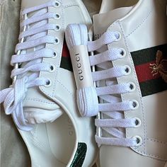 Women's Gucci Ace Sneaker With Bee Size 34 In Box Never Worn Authentic Gucci Ace Sneakers, Shoes Gucci, Gucci Shoes, Womens Shoes Sneakers, Limited Time, Shoes Sneakers, Color White, Bee, Gucci