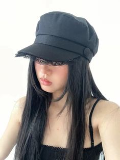 𝔇𝔢𝔱𝔞𝔦𝔩𝔰: Style: Harajuku, Y2k, Gal Material: Cotton Quantity: 1 pc Highlights: This cap features delicate lace detailing, a stylish cross emblem, and a detachable design for easy styling options. Embrace your inner goth with this unique accessory! Easy to decorate and match your kawaii goth/ grunge wardrobe