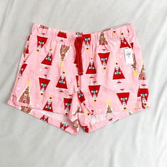 Old Navy Pink Gingerbread And Santa Christmas Pajama Flannel Shorts Brand New With Tags Size Medium Tall December Christmas Dcor Home Decor Holidays Gift Present Pink Christmas Pajamas, Christmas Shorts, Nursing Pajama Set, Pink Gingerbread, Adult Onesie Pajamas, Strawberry Soda, Old Navy Pajamas, Flannel Shorts, Navy Christmas