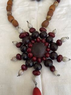 "Beautiful necklace of wooden beads Length about 80 cm / 31.49\" + the pendant which measures about 10*15 cm./ 3.93\" * 5.90\" so total length is about 80 / 31.49\" + 15 cm / 5.90\" = 95cm / 37 .40\"" Brown Wooden Beads Long Necklace, Vintage Long Beaded Necklace With Wooden Beads, Vintage Long Necklace With Wooden Beads, Long Brown Beaded Necklace With Wooden Beads, Brown Long Beaded Necklace With Wooden Beads, Brown Wooden Beads Pendant Necklace, Traditional Long Beaded Necklaces With Wooden Beads, Traditional Long Beaded Necklace With Wooden Beads, Wooden Beads Necklace With Round Beads