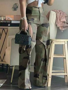 Cheap Stretch Camouflage Bottoms, Cheap Full Length Camouflage Cargo Pants, Cheap Camouflage Cargo Pants For Spring, Cow Print Stuff Pants, Karol G Leather Pants, Stacked Cargo Pants Women, Cheap Camouflage Wide Leg Pants, Cheap Fitted Camouflage Cargo Pants, Cheap Spring Camouflage Cargo Pants