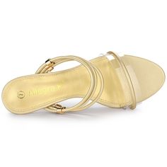 The clear wedge-heel sandals give great support and comfort for all-day wear. These clear-heeled sandals are made of faux leather and soft material. You can wear them all day long. Perfect for parties, offices, dates, cocktails, nightclubs, and other special occasions. Paired well with dresses, skirts, or jeans to complete a casual look. Sandals With Transparent Straps And Block Heel, Synthetic Sandals With Transparent Straps And Block Heel, Gold Heels With Clear Strap For Spring, High Heel Sandals With Clear Strap, Synthetic High Heel Sandals With Clear Strap, Clear Synthetic Jelly Sandals, Clear Wedge Heels With Clear Strap, Clear Synthetic Wedge Sandals, Clear Synthetic Sandals With Clear Strap