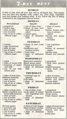 an old newspaper advertisement with the daily menu