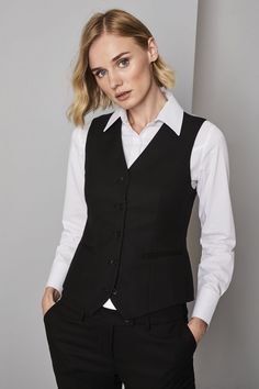 Contemporary Women's Waistcoat, Black | Simon Jersey Semi Formal Mujer, Women's Waistcoat, Ropa Semi Formal, Waistcoat Outfit, Womens Waistcoat, Vest Outfits For Women, Black Waistcoat, Waistcoat Woman, Prom Outfits