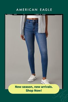 Next Level Stretch/Our softest, stretchiest, never-loses-its-shape denim/Won't bag out. Ever./Medium wash Trendy Mid-rise Jeggings For Everyday Wear, Mid-rise Everyday Jeggings, Casual Medium Wash Slim Fit Jeggings, Everyday High Waist Medium Wash Jeggings, Trendy Stretch Jeggings For Everyday, Casual Straight Leg Jeggings For Everyday, Trendy Fitted Jeggings For Everyday, Casual Fall Slim Fit Jeggings, Casual Fitted Medium Wash Jeggings