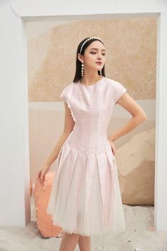 Retro Inspired Fashion, Happy Clothes, Mean Blvd, Stylish Short Dresses, Taffeta Fabric, Indian Gowns Dresses, Drop Waist Dress, Beautiful Dress Designs, Indian Gowns