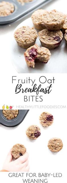 a muffin tray filled with fruity oat breakfast bites