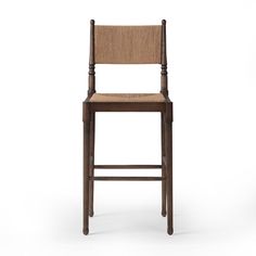 a wooden chair with a seat made out of wood