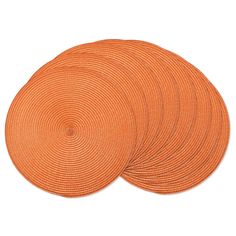 four orange placemats on a white background