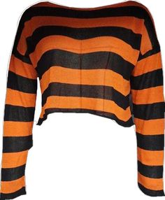 Halloween Gothic, Gothic Punk, Orange Black, Knitted Sweaters, Spandex, Orange, Halloween, Black