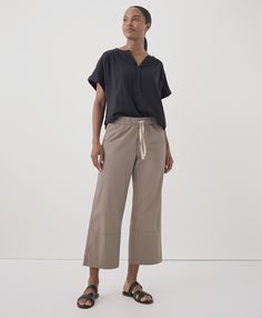 Women's Cinder Daily Twill Crop Pant 3XL. Super soft organic women's Daily Twill Crop Pant from Wear PACT. Fair Trade Factory. GOTS Certified Organic Cotton Crop Pants, Weekend Wear, Twill Fabric, Personal Marketing, Cropped Pants, Fair Trade, Everyday Fashion, Casual Pants, Work Wear