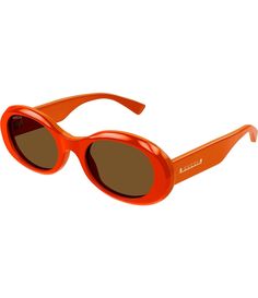 From Gucci&#x2C; these Women's Gucci Symbol 52mm Oval Sunglasses feature:Acetate frameOval shapeSolid lensNot Rx ableNon-polarizedApprox. 52mm lens - 22mm bridge - 145mm templeImported. Luxury Orange Sunglasses, Gucci Symbol, 60s Sunglasses, Orange Glasses, Orange Accessories, Henry Mancini, Grunge Chic, 2024 Wishlist, Door Decs