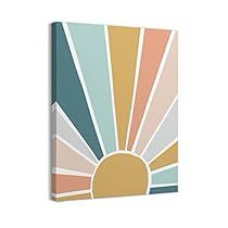 the sun is shining brightly on this colorful canvas wall art print, it's ready to hang up