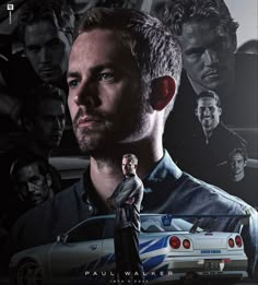 a movie poster with the character paul walker