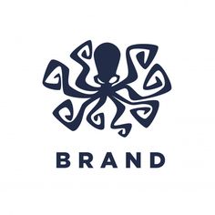 an octopus logo with the words brand on it's left side and in the middle