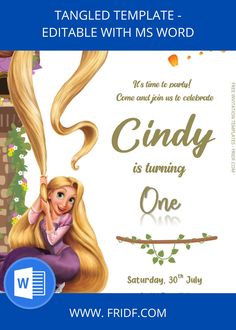 Free Editable Word - Castle Tangled Birthday Invitation Templates Adele Birthday, Looney Tunes Party, Tangled Birthday, Baby Looney Tunes, Themed Drinks, Free Invitation Templates, Party Venues, Baby Shower Party, Party Activities