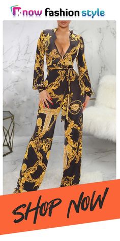 Multicolor Fashion Casual Print Basic Zipper Collar Regular Jumpsuits Black Printed Jumpsuits And Rompers For Party, Chic Printed Jumpsuits And Rompers For Party, Elegant Long Sleeve Printed Jumpsuits And Rompers, Jumpsuit Fitted, Jumpsuit Casual, Long Sleeve Fashion, Jumpsuits And Romper, Sleeve Fashion, Casual Jumpsuit