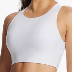 Women's Swim/Sports Workout Bra/Bikini Top Color: White Material: 82% Polyester 18% Spandex Size: (In Inches): Bust: 44.5-46.5 Cup: 42e 44c, 44e, 46a, 46c Waist: 39-41 Length: 15.2 Height: 6.1-6.3 Quick Dry Upf 50+ Removable Padding New With Tags White Stretch Sports Bra For Summer, Seamless 4-way Stretch Activewear For Beach, Seamless 4-way Stretch Beach Activewear, Moisture-wicking High Stretch Sports Bra For Summer, High Stretch Moisture-wicking Sports Bra For Summer, Summer High Stretch Moisture-wicking Sports Bra, White Moisture-wicking Tops For Swimming, Summer Moisture-wicking Elastane Sports Bra, Breathable Sleeveless Swimwear For Summer