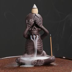 PRICES MAY VARY. 【What You Get】Comeon ceramic backflow incense burner kit is paired with approx 20 backflow incense cones, 30 incense sticks, and 1 tweezer, 1 mat. If the skull incense burner you ceceived is broken or missing incense cones, please contact us for resend or replacement. 【Occasions】Comeon skull back flowing incense holder burners are suitable for many occasions. Lit an incense, a good smell of incense before the guests visit, it's a courtesy. For yourself, refreshing, maintaining a Insent Burner, Incense Waterfall, Waterfall Incense, Backflow Incense Burner, Incense Burner Holder, Meditation Rooms, Backflow Incense, Adornos Halloween, Aromatherapy Gifts