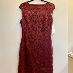 Never Worn Maroon, Boatneck Lace Dress From Design Lab. Sheer Lace At Shoulder, Lined From Underarms Down, With 1 Inch Of Lace At The Hem. Hits Above The Knee And Has Good Amount Of Stretch For Comfort And Flattering Fit. Color Is Slightly Darker In Person Than In Pics. Red Sleeveless Lace Dress, Fitted Lace Burgundy Dress, Maroon Lace, Red Sleeveless Fitted Lace Dress, Red Fitted Sleeveless Lace Dress, Red Fitted Lace Dress Sleeveless, Red Knee-length Lace Dress For Formal Occasions, Red Fitted Knee-length Lace Dress, Red Lace Knee-length Mini Dress