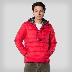 Men's Popover Puffer Jacket - FINAL SALE Men's Jackets Members Only RED Small Red Puffer, Mens Puffer Jacket, Puffy Jacket, Members Only, Diaper Backpack, Press Studs, Red Jacket, Jacket Sale, Stylish Men