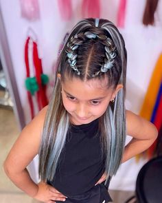 Cute hairstyle for girls Braided Ponytail For Kids, Ponytail For Kids, Sleek Braided Ponytail, Cute Hairstyle, Braided Ponytail