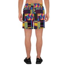 Kente Print Mens shorts, Ankara Mens swim trunks, Men's Athletic Long Shorts, African Print Mens shorts Sports outfits can be a lot of hassle, but with these long shorts there's no need for that. Just throw on a pair and go running, swimming, weight-lifting, or participate in any other activity that pops in your mind. These shorts won't let you down! * 96% polyester, 4% elastane (fabric composition may vary by 2%) * Fabric weight: 5 oz/yd² (169.5 g/m²) * Four-way stretch water-repellent microfib Short Swim Trunks For Surfing, Casual Multicolor Boxer Briefs For Beach, Casual Multicolor Boxer Briefs For Summer, Bermuda Swim Trunks With Built-in Shorts, Bermuda Beachwear Swim Trunks With Built-in Shorts, Summer Stretch Multicolor Boxer Briefs, Summer Multicolor Stretch Boxer Briefs, Multicolor Boxer Briefs For Sports In Summer, Summer Sports Short Boxer Briefs