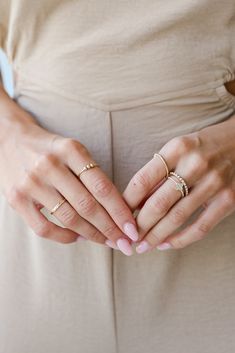 Grab your fave LBD and the Nicole Gold Ring Set and you're ready to go! This set of five dainty gold rings feature varying shapes and textures. Wear the Nicole Rings separately or stack them all together, either way you'll love them! Gold Plated Set of 5 Rhinestones Pearls Ring Sizes Vary 6 - 7 Dainty Ring Stack, Blue Dress Accessories, Pearls Ring, Antique Wedding Bands, Dainty Gold Rings, Antique Wedding, Gold Ring Sets, Cute Rings, Ring Sizes