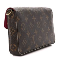 This is an authentic LOUIS VUITTON Monogram Pochette Felicie Chain Wallet in Fuchsia. This pouch is crafted of Louis Vuitton monogram coated toile canvas in brown. The wallet features gold-toned d-rings to attach your favorite strap and an envelope-style flap that unsnaps to a dark pink fabric interior with a patch pocket and zippered insert. Pochette Felicie, Chain Wallet, D Rings, Wallet Chain, Pink Fabric, Authentic Louis Vuitton, Dark Pink, Louis Vuitton Monogram, Patch Pocket