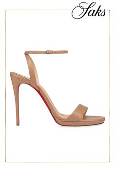 Strappy Sandals Nappa leather Heel height: 120mm / 4.7'' Made in Italy ABOUT THE BRAND In 1991 French designer Christian Louboutin opened his first shoe salon in Paris debuting stilettos with his signature red-lacquered soles. Today the label has expanded to include coveted handbags beauty and men's shoes and continues its mission to create styles that inspire confidence and empowerment.