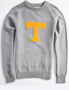 Tennessee Heritage Sweater Sporty Fitted Crew Neck Sweater, College Winter Sweatshirt With Ribbed Collar, Winter College Sweatshirt With Ribbed Collar, Gray Fall Sweater For College, Winter College Tops With Ribbed Collar, Fall Crew Neck Knit Sweatshirt, Crew Neck Sweater For College In Winter, Classic Sweater With Ribbed Collar For Streetwear, Classic Ribbed Collar Sweater For Streetwear