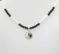 Yin Yang Sterling Silver Flower Pendant With Fresh Water Pearl - Etsy Sedona Az, Black Onyx Necklace, Dainty Pendant, Onyx Necklace, Onyx Gemstone, Fresh Water Pearl, Swarovski Crystal Earrings, Sterling Silver Flowers, Floral Gifts