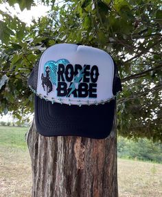 ❤️ Material: 100 % Polyester Hat Unique Patches ❤️Size: One Size Adult Hat  It is SnapBack so it is adjustable from 20"-23.5" ❤️Mesh Back ❤️This custom trucker is the perfect unique gift! ❤️ Free shipping on orders over $35.00 ❤️All orders include tracking Trendy Adjustable Baseball Cap For Rodeo, Trendy Fitted Trucker Hat With Curved Brim, Trendy Festival Hat, One Size Fits Most, Trendy Festival Snapback Hat One Size, Trendy Curved Brim Snapback Hat For Festival, Trendy Adjustable Hats For Music Festival, Trendy Curved Brim Snapback For Festivals, Trendy Festival Snapback Hat, Trendy Summer Baseball Cap For Rodeo