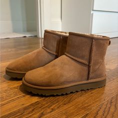 Worn Twice, In Great Condition! Size Us 5 But Fits Like A 6-6.5 (Ugg Sizes Down) Classic Mini Ii Boot, Ugg Classic Mini Ii, Shoes Ugg, Ugg Classic Mini, Chestnut Color, Ugg Classic, Classic Mini, Womens Uggs, Ugg Shoes