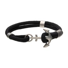 "This black paracord rope anchor clasp bracelet is the perfect way to add something new to your daily wardrobe. This black paracord rope anchor clasp bracelet is the perfect way to add something new to your daily wardrobe. Length: 8 in. Metal: stainless steel Finish: polished Packaging: boxed Diamond weights are approximate. Diamond total weights may vary between .01 and .08 ct. Some diamonds have fewer than 17 facets. Gemstones may have been treated to enhance their appearance. Special care may Adjustable Black Nautical Jewelry, Casual Black Braided Bracelets For Outdoor, Adjustable Black Nautical Bracelets, Adjustable Black Nautical Bracelet, Black Adjustable Nautical Bracelets, Durable Black Paracord Bracelets, Casual Black Paracord Bracelet, Adjustable Black Braided Bracelet For Outdoor, Paracord Rope