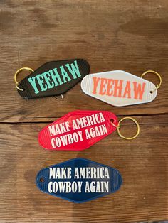 Cowgirl keychains. Fun vintage hotel key chain. Can customize also. Cowgirl Keychains, Western Gift Ideas, Cowgirl Gifts, Cowgirl Accessories, Vintage Hotel, Western Gifts, Vintage Hotels, Cowboy Cowgirl, Cowboy And Cowgirl