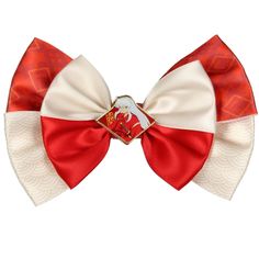 Elevate your hairstyle with this stunning Inuyasha Hair Clip Hair Bow. This accessory combines style and fandom and is designed for die-hard fans of the beloved anime series. This red and cream 2-tier bowtie hair clip has an alligator clip closure and a small metal Inuyasha character charm in the middle. Made from great materials, this hair bow is durable and comfortable to wear all day long. The secure clip ensures it stays in place, even during the most energetic adventures. It's a fantastic g Hair Bows Diy Ribbon, Alligator Hair Clip, Bows Diy Ribbon, Merch Ideas, Bows Diy, Magic Hair, Handmade Hair Bows, Kawaii Accessories, Clouds Design