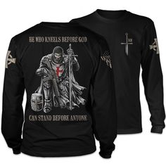 "Express Your Spiritual Strength Wear your faith with pride with our He Who Kneels Before God Shirt. This spiritually-inspired piece is a testament to your unwavering devotion and spiritual strength. It's not just a shirt--it's an expression of your deeply held belief in the power of prayer and divine guidance. Quality Meets Spiritual Assertion Experience unmatched comfort without compromising your spiritual statement. Our He Who Kneels Before God Shirt is made from 100% premium cotton, ensuring The Power Of Prayer, Power Of Prayer, American Pride, Mens Graphic Tee, Favorite Shirts, Mens Tank Tops, Long Sleeve T Shirt, Hoodies Womens, Tank Tops Women