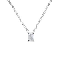 Elevate your everyday look with this unique 1/3 cttw solitaire diamond pendant. This beautiful necklace is crafted in 14k white gold, a metal that will stay tarnish free for years to come. The diamond has a unique emerald shape and is embellished in a classic 4-prong setting. The diamond has a G-H color and a VS2-SI1 clarity. It shines on an 18 inch cable chain that will rest delicately on your neckline. Include this timeless pendant in your growing jewelry collection and you won't be disappoint White Gold Diamond Bracelet, Solitaire Diamond Pendant, Solitaire Diamond, Stunning Necklace, Diamond Bracelets, Diamond Solitaire, Cable Chain, White Gold Diamonds, Diamond Pendant