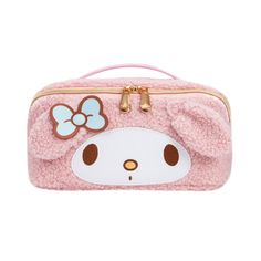 Keep all of your beauty and travel essentials together in this adorable makeup bag! This cozy bag features My Melody’s face embroidered on the front, 3D ears, and a bow applique.  Flip to the backside to reveal My Melody in cursive script! Impressions Vanity, Travel Supplies, Travel Makeup Bag, Beauty Organization, Makeup Bag Organization, Hello Kitty Collection, Makeup Bags Travel, Leather Bows, Makeup Pouch