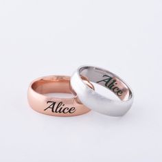 Wedding Rings are 14k Solid GOLD ( not filled or plated).  Rose gold wedding ring in 14k Gold, Rose Gold, White Gold. Your name, Names of people you love the most, Coordinates that you find the closest to your heart, Icons, Posts,  #weddingring #14kgoldring #weddingband #weddingringset #goldweddingband #personalizedring #personalizedweddingring #engagementring #promisering #classicweddingband Brushed Gold Wedding Band, Brushed Gold Ring, Glamorous Dress, Heart Wedding Rings, Rose Gold Promise Ring, Gold Promise Ring, Personalized Wedding Rings, Baby Mom, Gold Promise Rings