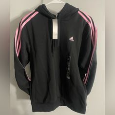 Brand New With Tags Adidas Hoodie With Cute Side Pockets, Size Small. Nice Heavy Material. Trendy Pink Sports Hoodie, Pink Fleece Hoodie For Sportswear, Pink Fleece Sportswear Hoodie, Pink Fleece Hoodie Sportswear, Trendy Pink Hoodie For Sports, Pink Sports Hoodie With Ribbed Cuffs, Pink Casual Sports Hoodie, Adidas Hoodie With Double-lined Hood, Sports Hoodie In Pink With Double-lined Hood