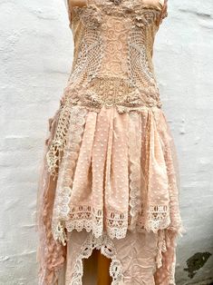 Fairy Wedding Dress, Boho Beach Wedding, Fairy Wedding, Peach Dress, Vintage Bride, Antique Lace, Refashion Clothes, Bride To Be, French Lace